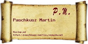 Paschkusz Martin névjegykártya